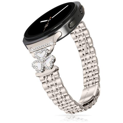Cinturino In Acciaio Inossidabile Con Quadrifoglio A Sette Perline Compatibile Con Samsung Watch 8/8 Classic - Foto 2