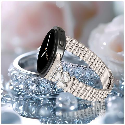 Cinturino In Acciaio Inossidabile Con Quadrifoglio A Sette Perline Compatibile Con Samsung Watch 8/8 Classic - Foto 6