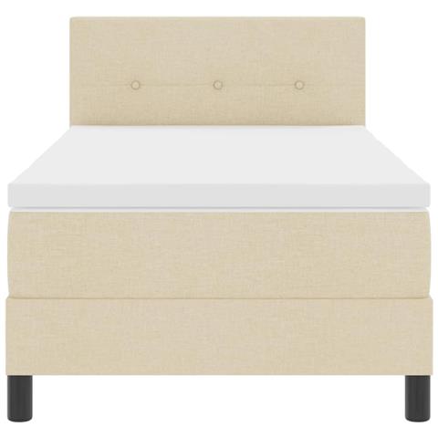 Letto a molle con materasso Crema 80 x 200 cm Tessuto - Foto 9