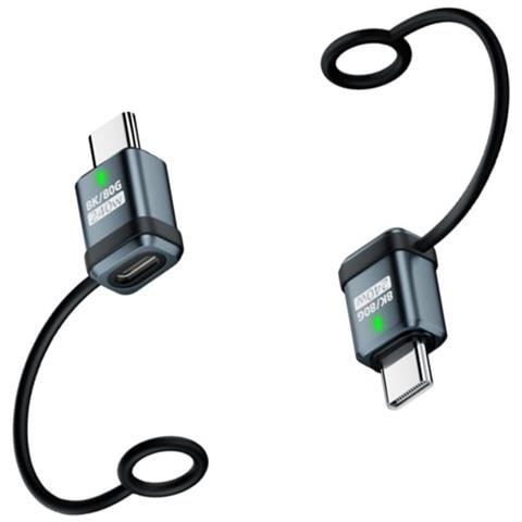 Adattatore Dritto Da Femmina Type-c A Maschio Type-c 240w 120gbps - Confezione Da 2 Grey - Foto 3