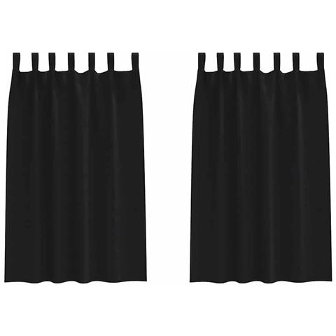 Tende con tende 2 pcs Nero 175x140cm Poliestere - Foto 1