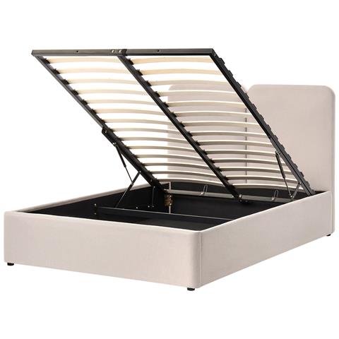 Letto Contenitore Tessuto Arbois 140 X 200 Cm Beige - Foto 2