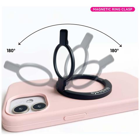 Supporto Anello Magnetico Per Telefono, Rotazione A 360°, Impugnatura In Metallo, Compatibile Con Magsafe Silver - Foto 5