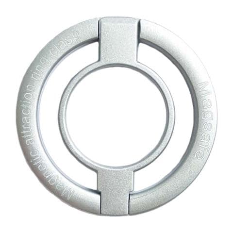 Supporto Anello Magnetico Per Telefono, Rotazione A 360°, Impugnatura In Metallo, Compatibile Con Magsafe Silver - Foto 1