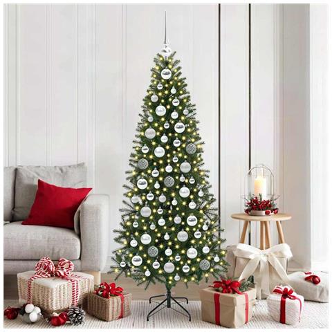 Set di Palle di Natale con 300 LED 120 pcs Argento Plastica - Foto 2
