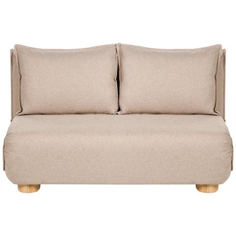 Divano Letto 2 Posti Abisko Lino Sintetico Beige - Foto 2