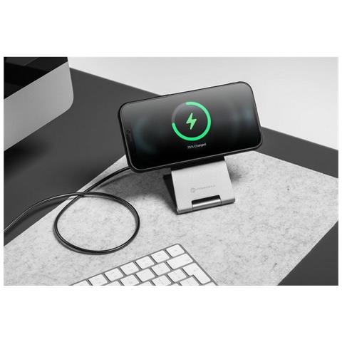 Flip Charge Caricabatterie Wireless Charger Qi2 Stand 15w Magnetic Magsafe Black Per Iphone - Foto 5