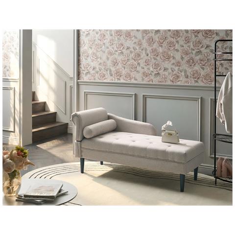 Chaise Longue Versione Sinistra Yvoire Tessuto Beige - Foto 1