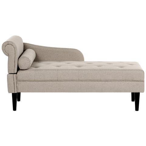 Chaise Longue Versione Sinistra Yvoire Tessuto Beige - Foto 2