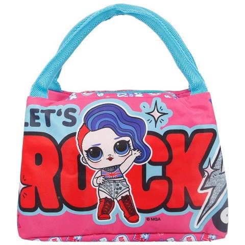 Sacco Termico Per Pranzo Per Bambini Motivo Bambole Let's Rock E Motivi Divertenti, Blu / Rosa - Foto 2