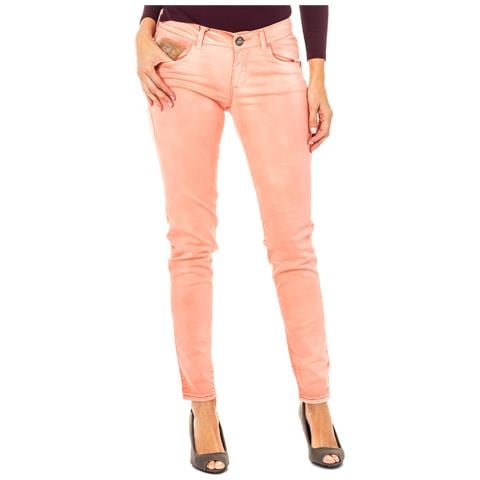 Pantalone Elasticizzato Con Basso Con Taglio Skinny Hwt010 Donna - Foto 1