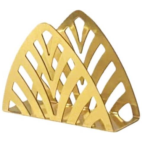 Portatovaglioli A Forma Di Foglia In Acciaio Inossidabile - Elegante Decorazione Da Tavola Gold - Foto 1