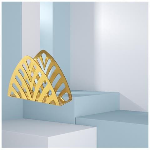 Portatovaglioli A Forma Di Foglia In Acciaio Inossidabile - Elegante Decorazione Da Tavola Gold - Foto 2