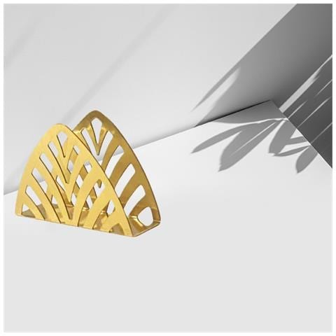 Portatovaglioli A Forma Di Foglia In Acciaio Inossidabile - Elegante Decorazione Da Tavola Gold - Foto 3