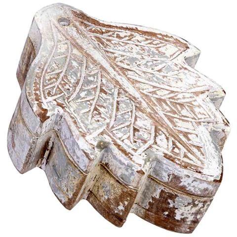 Scatola In Legno Intagliata Con Finitura Artigianale Marrone Anticato 17x13,5x5h Cm - Foto 1