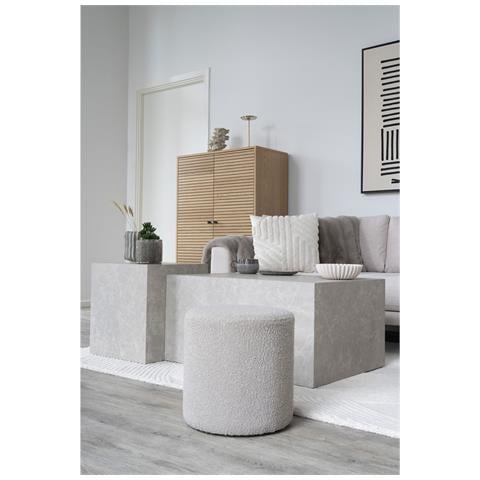 Pouf Ejby Rotondo In Bouclé Beige Ø34 Cm - Foto 2