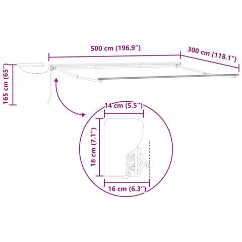 Struttura della tenda elettrica retrattile Bianco 5 x 3 m - Foto 9