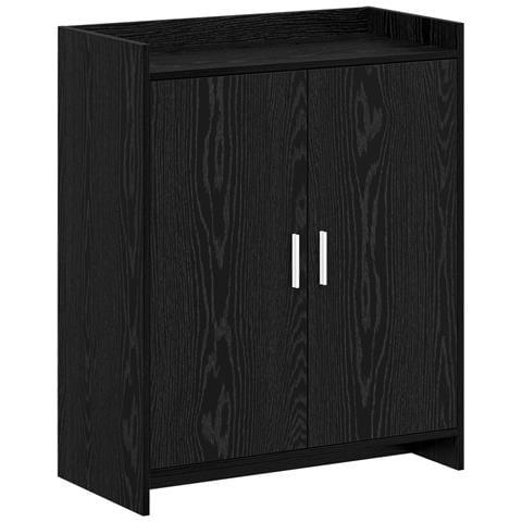 Mobile per scarpe con porta Rovere Nero 73,5 x 36 x 92 cm - Foto 1