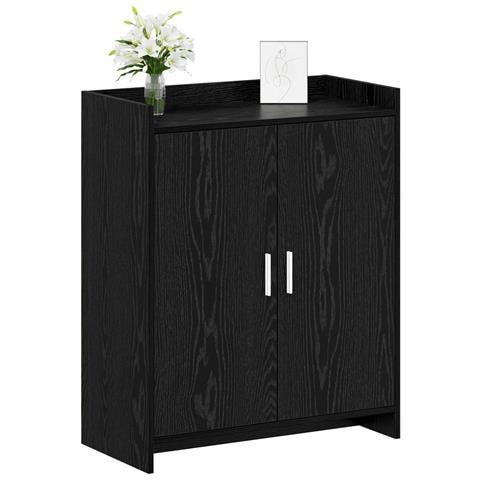 Mobile per scarpe con porta Rovere Nero 73,5 x 36 x 92 cm - Foto 2