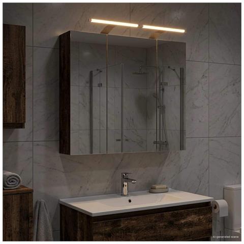 Mobiletto per specchio da bagno Legno vecchio 70 x 14,5 x 70 cm - Foto 2