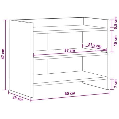 Mobile TV 60 x 33 x 47 cm Rovere Nero Legno ingegnerizzato - Foto 7