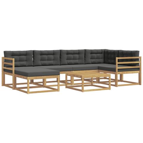 Set di divani da esterno 7 pcs Bianco e Antracite - Foto 1
