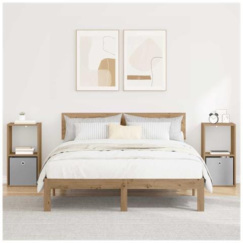 Comodino 2 pcs Rovere artigianale 35 x 32 x 68,5 cm - Foto 2