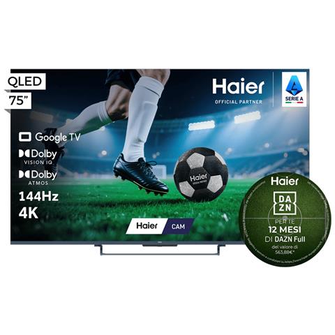 Smart TV QLED 75" H75S90GUX, 4K, UltraSense AI, 144Hz, Gaming fino a 240Hz, Google TV, Dolby Vision IQ, HDR10+, Sound by KEF, Dolby Atmos, MEMC, HDMI 2.1 x4 - Foto 1