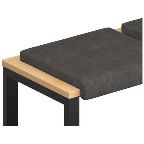 Cuscino per panchina 4 pz Similpelle Nero Profondità 35 cm - Foto 1