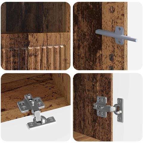 Mobile TV LED a 5 pezzi Legno antico Legno ingegnerizzato - Foto 2