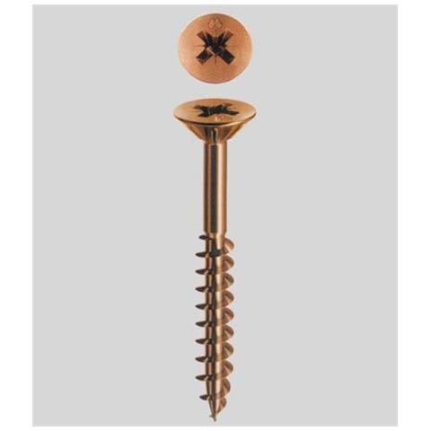 Vite Autofilettante Per Truciolare Filetto Parziale Bronzata 5x40 E-100 - Foto 3