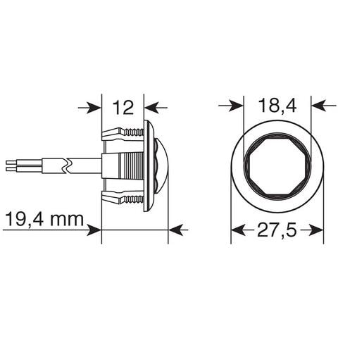 Luce Da Incasso Bianca 12/24v F-16 Cromata - Foto 2