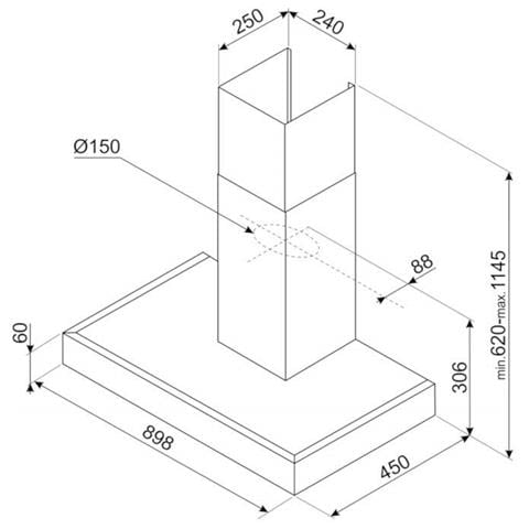 Cappa a Parete KATE900EX Aspirante da 90 cm Colore Inox Satinato - Foto 4