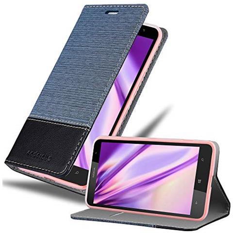 Custodia Compatibile Con Nokia Lumia 1320 In Blu Scuro Nero - Coperchio Protettiva Con Chiusura Magnetica, Funzione Stand E Tasca Per Le Carte - Foto 1