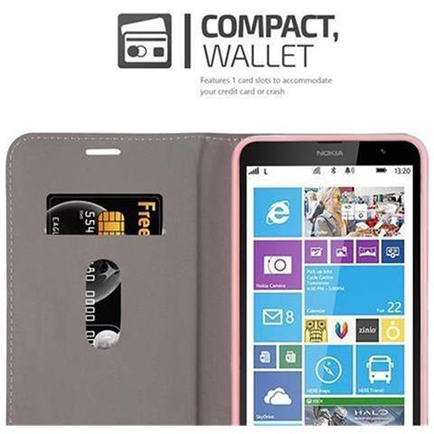 Custodia Compatibile Con Nokia Lumia 1320 In Blu Scuro Nero - Coperchio Protettiva Con Chiusura Magnetica, Funzione Stand E Tasca Per Le Carte - Foto 9