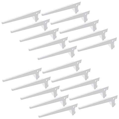 7908012 Supponti Per Mensola Con Profilo Cremagliera Perforazione Semplice Passo 50mm, Bianco, 200mm, Set Di 20 Pezzi - Foto 1