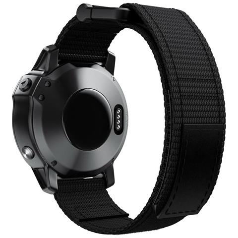 Cinturino Per Orologio 22 Mm Per Garmin Fenix 5/6/7 Forerunner Approach Nylon Black - Foto 2