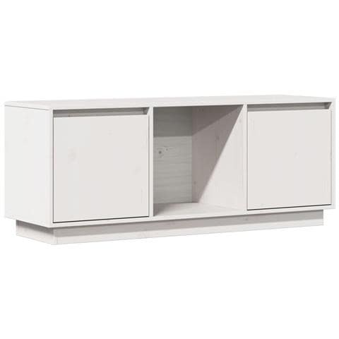 Mobile Porta Tv Bianco 110,5x35x44 Cm In Legno Massello Di Pino - Foto 2