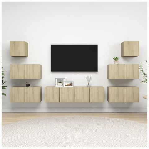 Set Porta Tv 8 Pz Rovere Sonoma In Truciolato - Foto 8