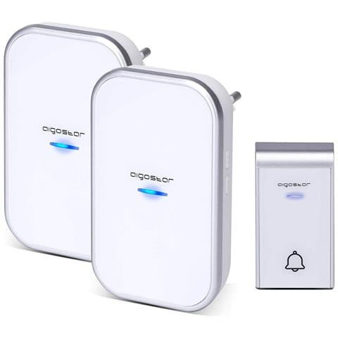 Campanello Wireless Argento 36 Suonerie 150m Ip44 2 Ricevitori E1 - Foto 1