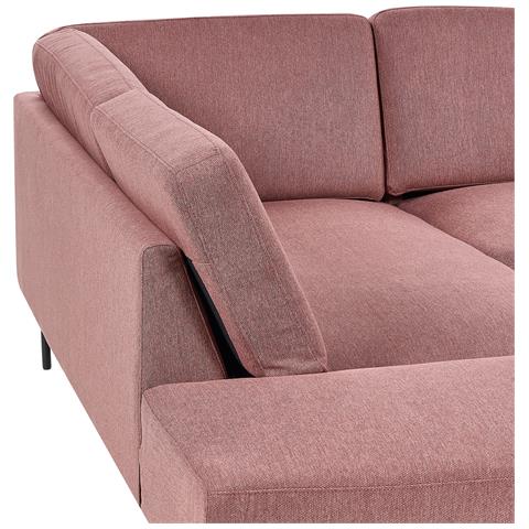 Divano Angolare 4 Posti Breda Tessuto Rosa Lato Destro - Foto 2