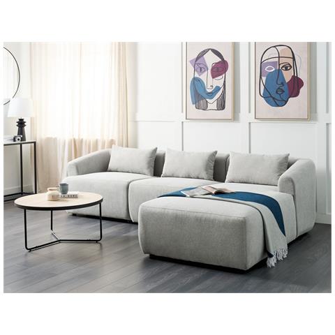 Divano letto angolare XXL in tessuto grigio scuro sinistro ABERDEEN