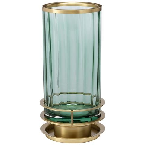 Abatjour Contemporanea Arno Acciaio Ottone Antico Vetro 1 Luce Gx53 9w - Foto 2