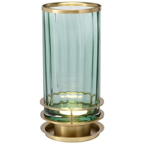 Abatjour Contemporanea Arno Acciaio Ottone Antico Vetro 1 Luce Gx53 9w - Foto 1