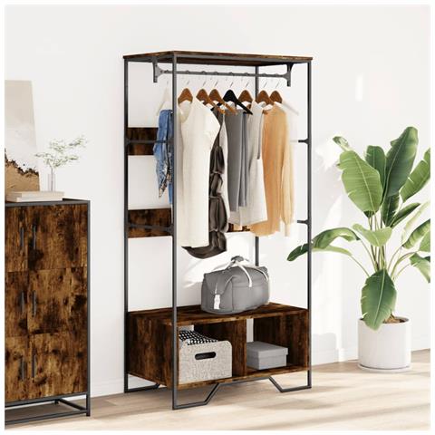 Armadio Rovere Fumo 90x50x180 Cm In Truciolato - Foto 3