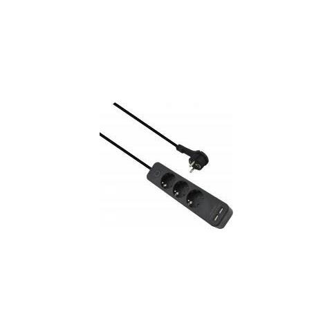Ciabatta Advanced, 3 Vie, Caricatore Usb Nero, 1,5 M, Con Interruttore - Foto 1