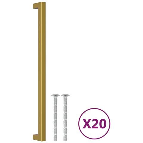Maniglie Per Mobili 20 Pz Oro 320 Mm In Acciaio Inox - Foto 2