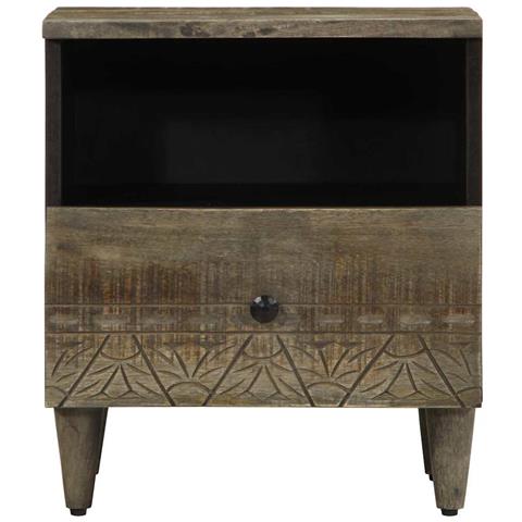 Comodini 2pz Grigio Chiaro 40x33x46 Cm In Legno Massello Mango - Foto 2