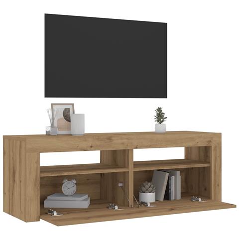 Comodini 2 Pz Con Luci Led Rovere Artigianale 60x35x40 Cm - Foto 1