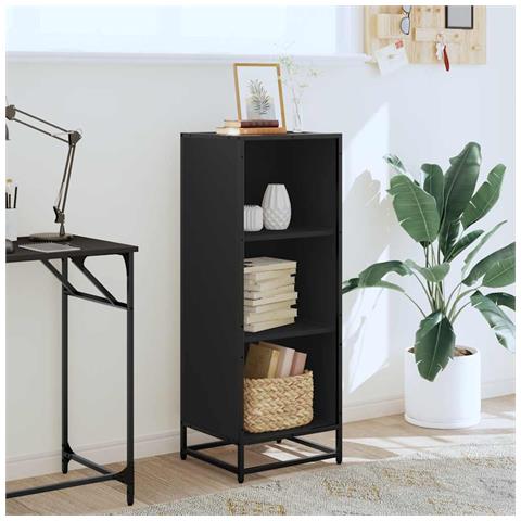 Libreria Nera 40x35x107,5 Cm In Legno Multistrato - Foto 3